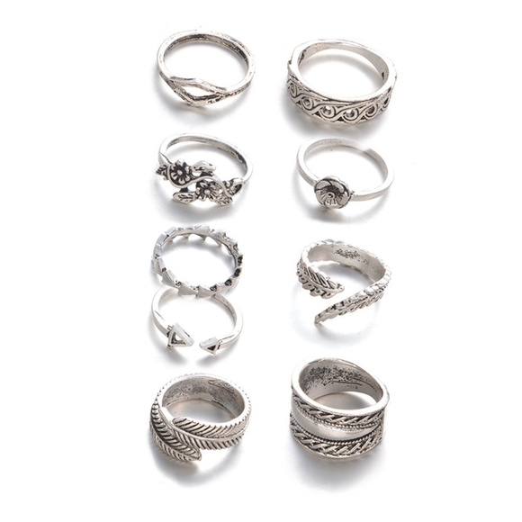 **PEPPA* 9-Pc Anti-Silver Style Fashion Ring Set - Picture 5 of 7